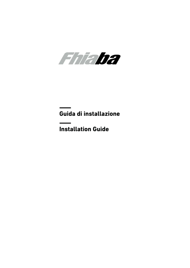 Page n°1 - Guide d'installation Fhiaba S8990TST6IA