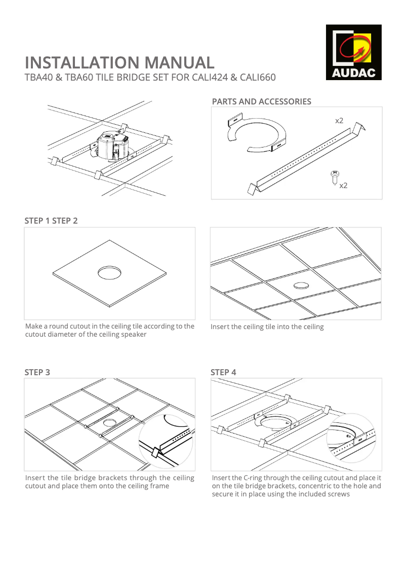 Page n°1 - Manuel utilisateur Audac TBA60