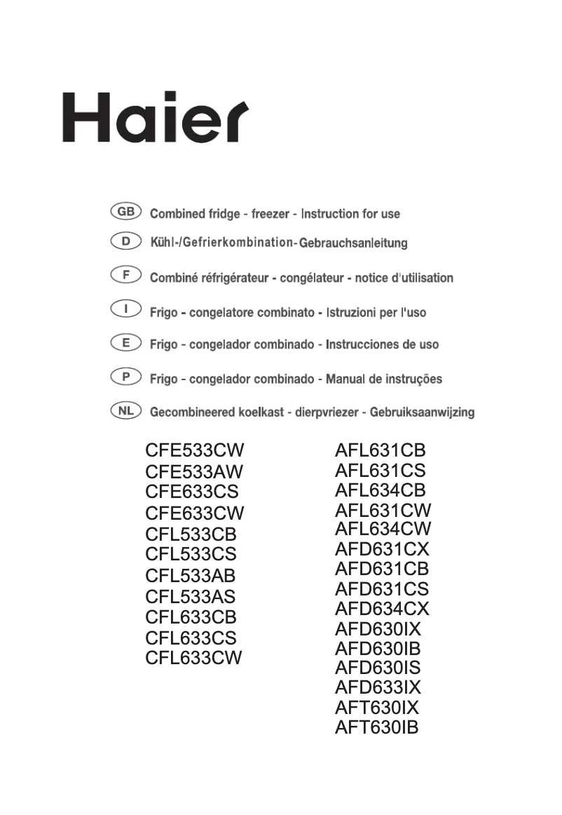 Page 1 de la notice Manuel utilisateur Haier AFT630IX