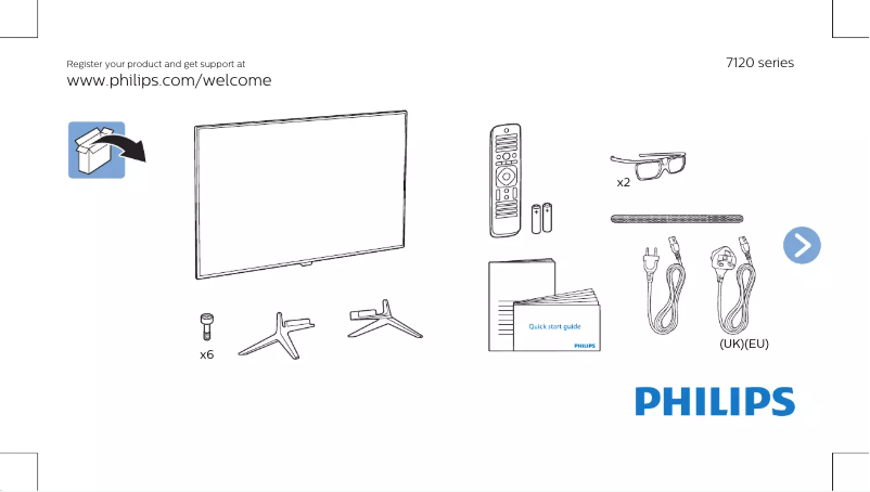 Page 1 of the manual Quick Start Guide Philips 65PUK7120