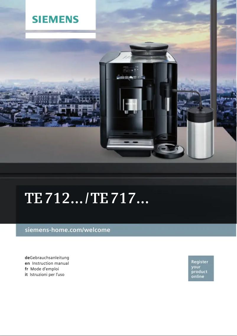 Página 1 del manual Manual de usuario Siemens EQ.7 Plus aromaSense M-series TE712501DE