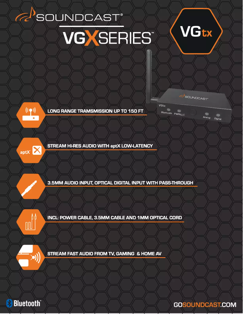 Page 1 de la notice Fiche technique SoundCast VGtx