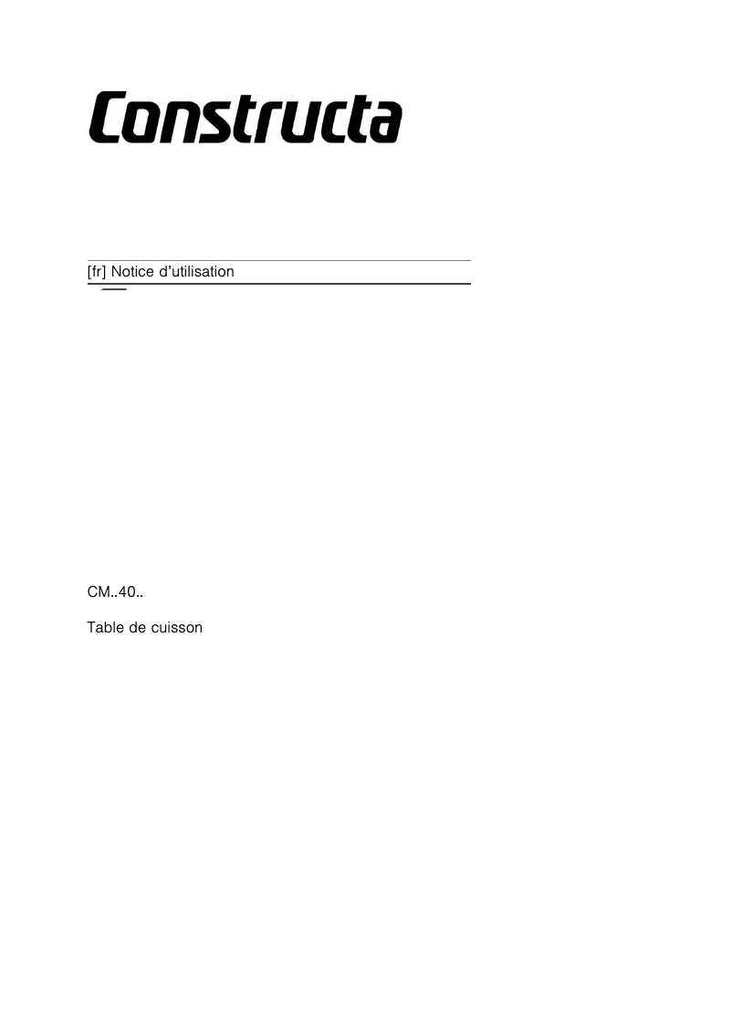 Page n°1 - Manuel utilisateur Constructa CM724055
