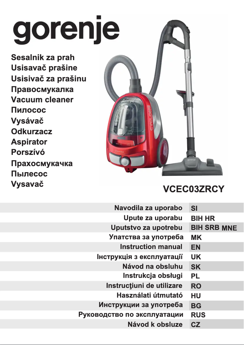 Page n°1 - Manuel utilisateur Gorenje VCEC03ZRCY