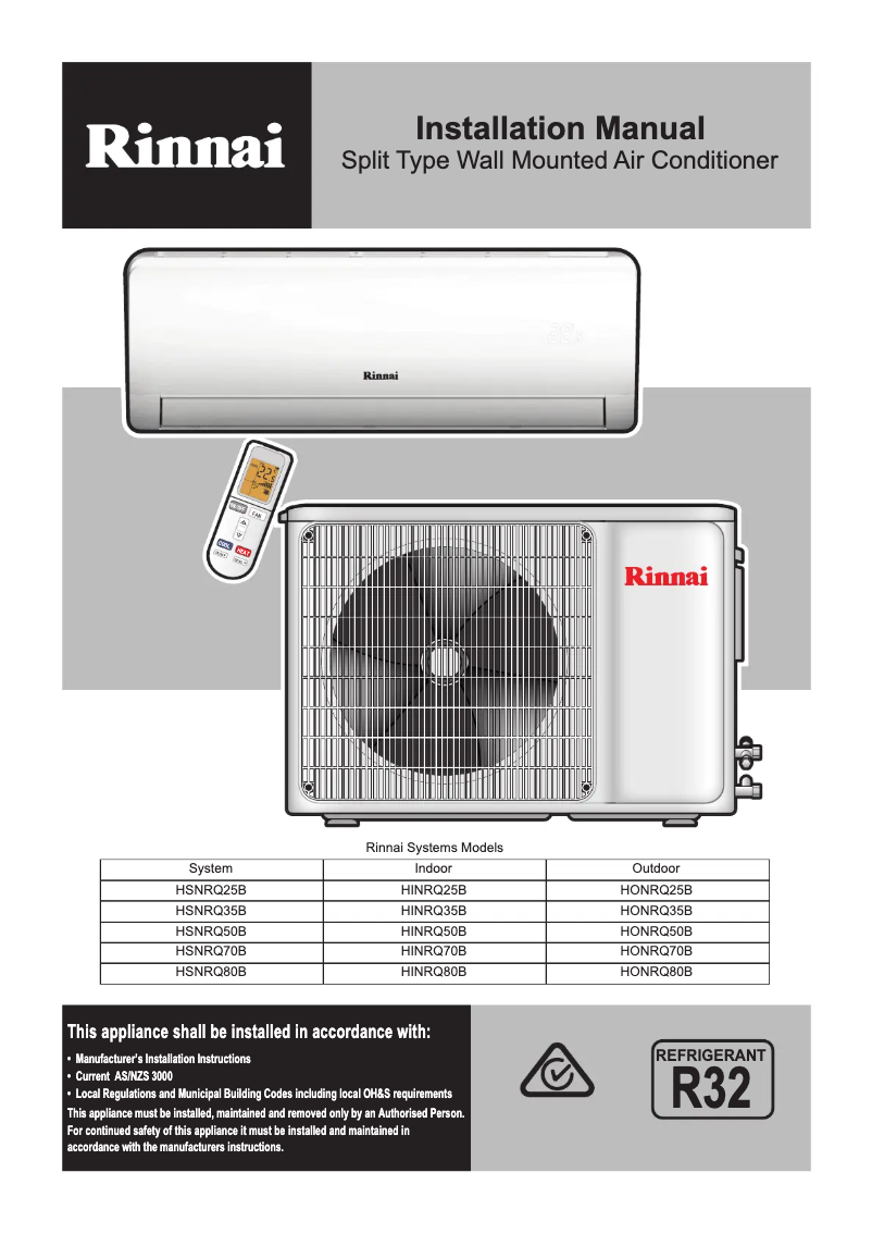 Image de la première page du manuel de l'appareil HSNRQ50B
