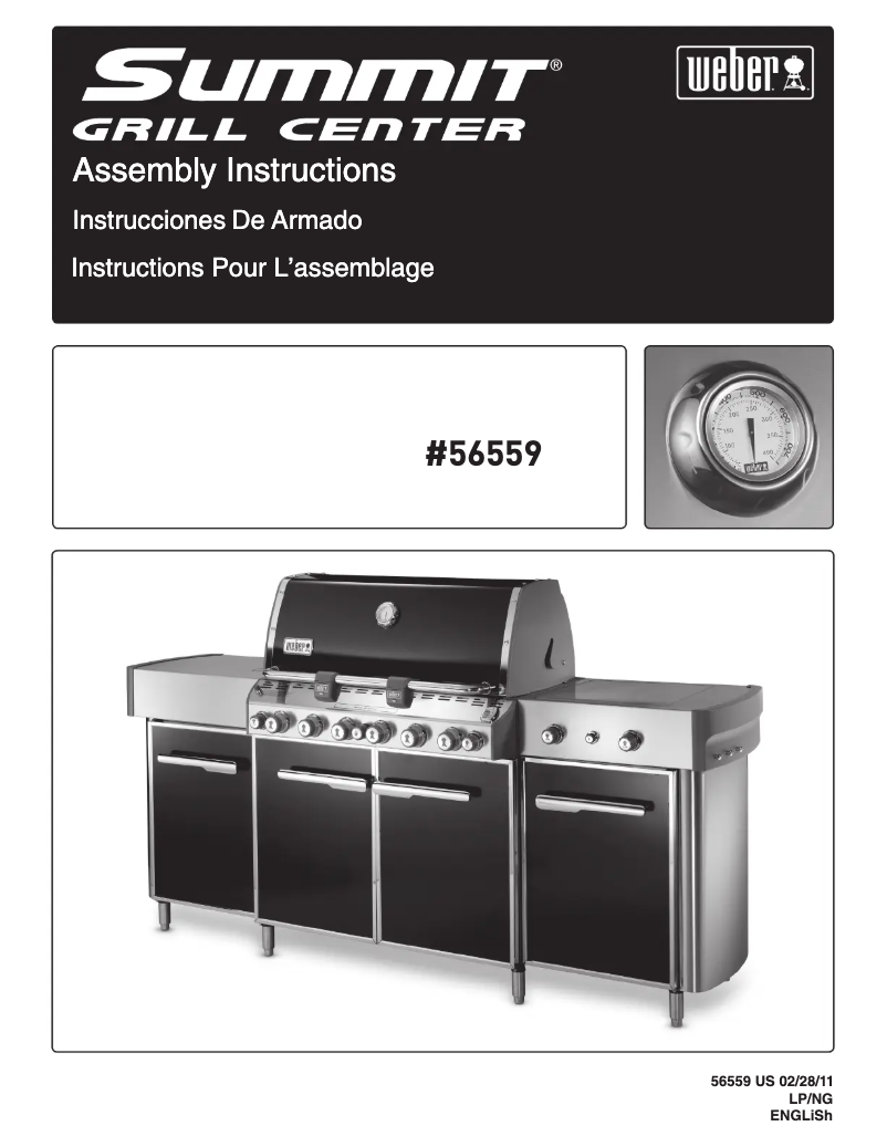 Page 1 de la notice Instructions / montage Weber Summit Grill Center