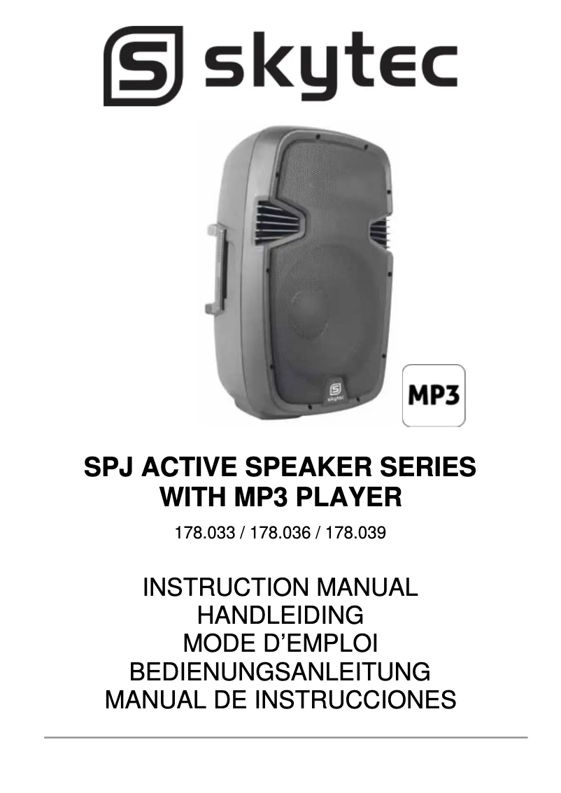 Page 1 of the manual User Manual Skytec SPJ-1200A