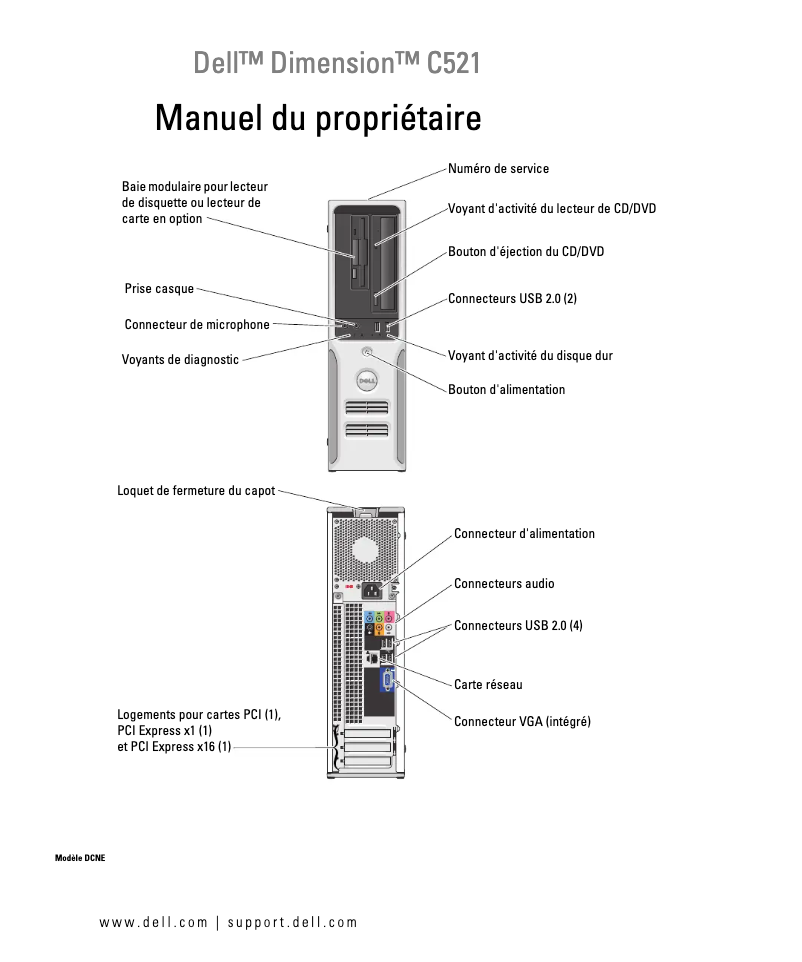 Page n°1 - Mode d'emploi Dell Dimension C521