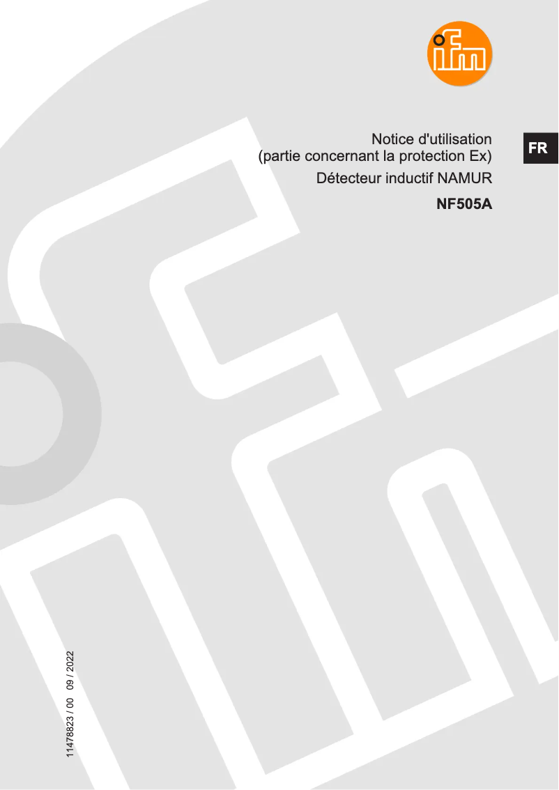 Page 1 de la notice Manuel utilisateur IFM NF505A