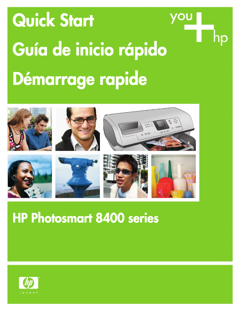 Page 1 de la notice Guide de démarrage rapide HP Photosmart 8400