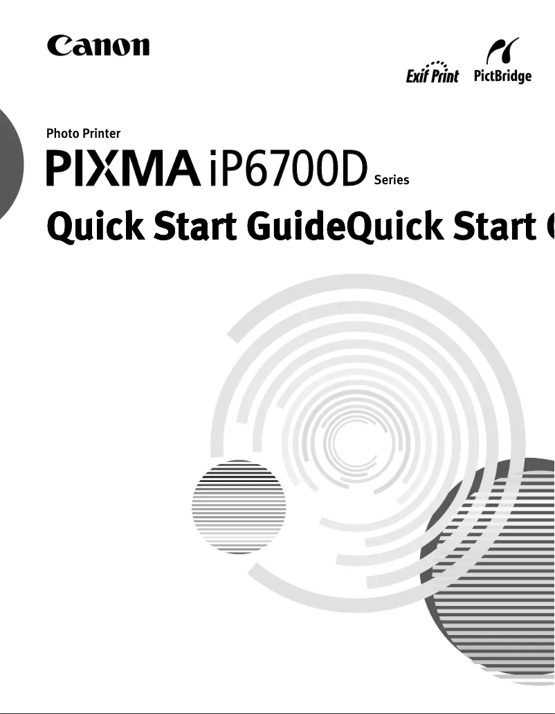 Image de la première page du manuel de l'appareil Pixma iP6700D