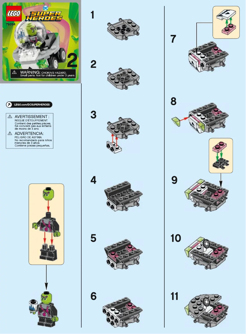 Page 1 de la notice Consignes visuelles Lego DC Super Heroes 76094