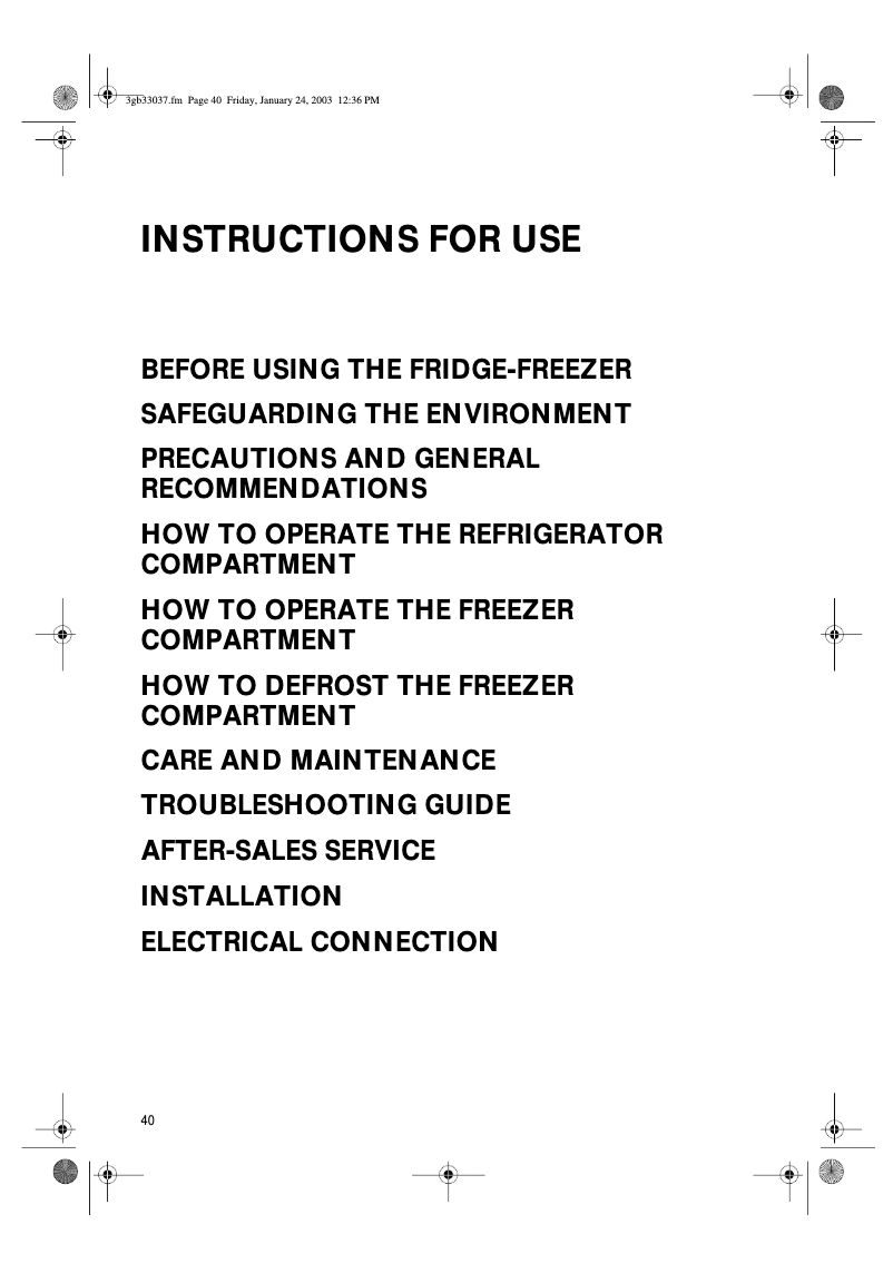 Page 1 de la notice Manuel utilisateur Whirlpool ARC 5770