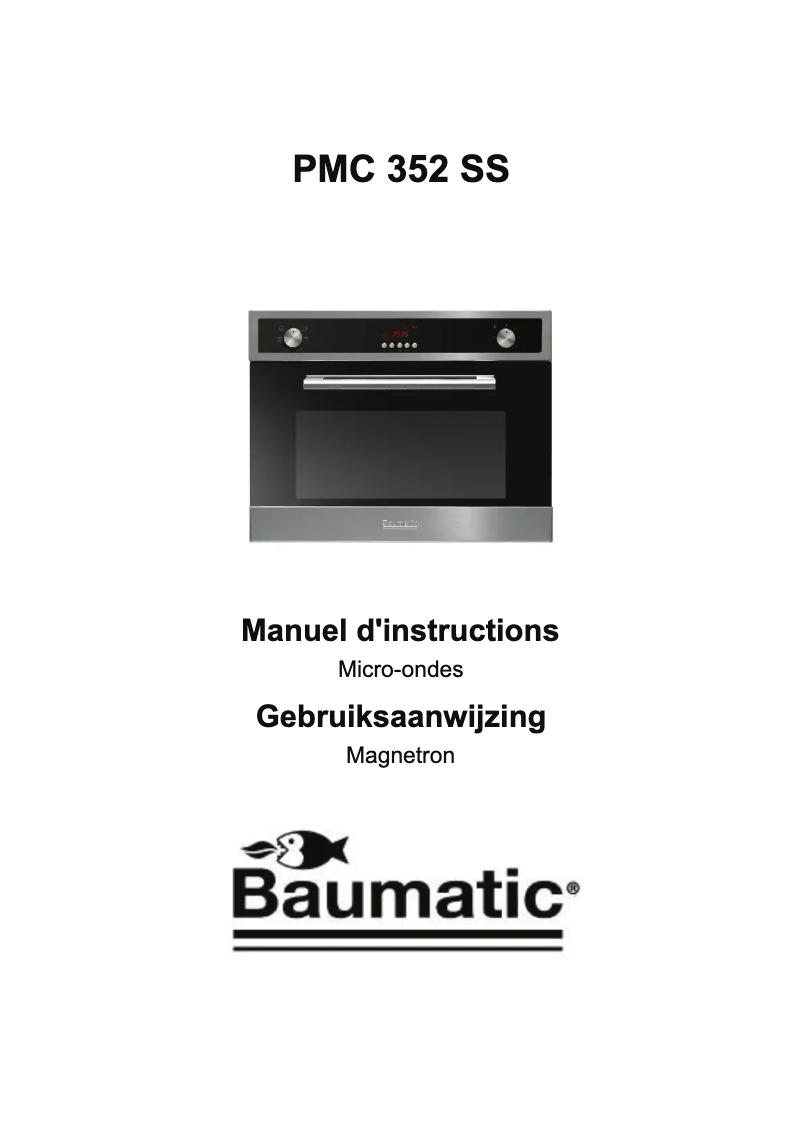 Page 1 de la notice Manuel utilisateur Baumatic PMC352SS