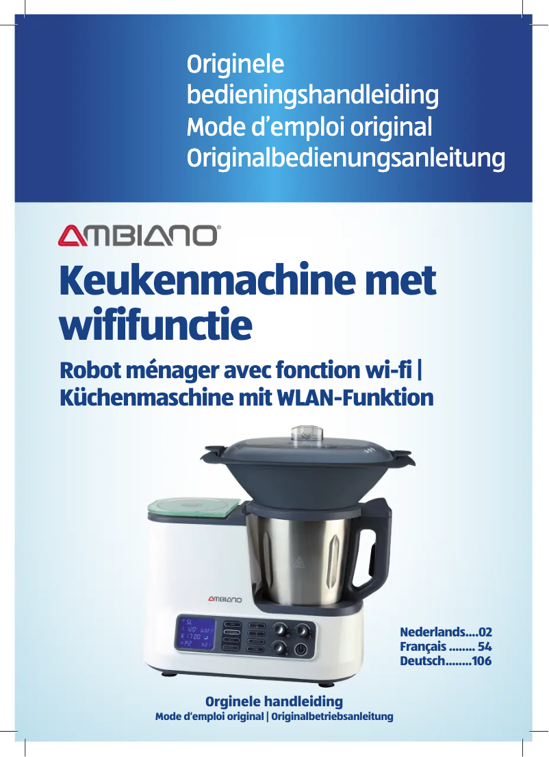 Page n°1 - Manuel utilisateur Ambiano GT-SF-KMW-01-CH