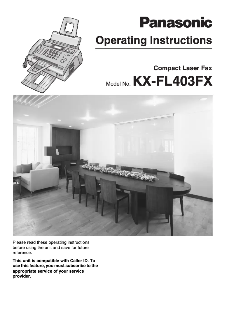 Image de la première page du manuel de l'appareil KX-FL403FX