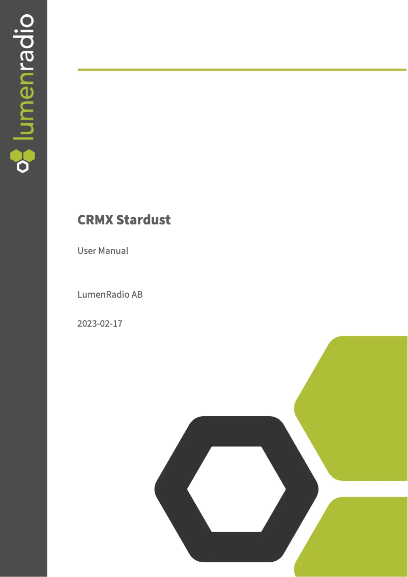 Image de la première page du manuel de l'appareil CRMX Stardust