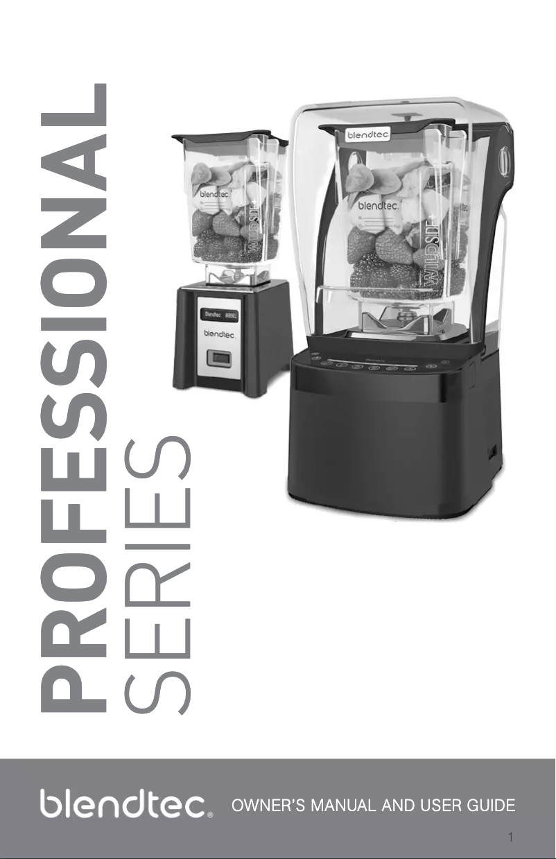 Page n°1 - Manuel utilisateur Blendtec Professional 750