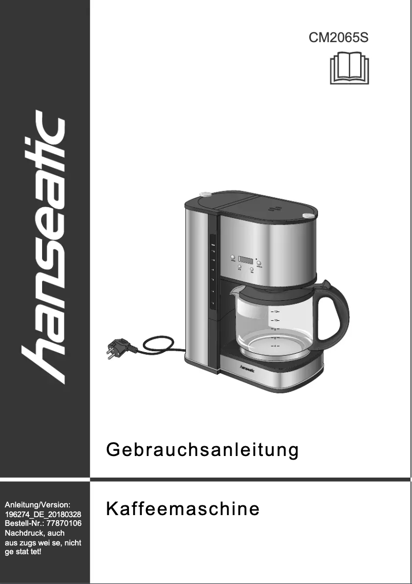 Page 1 de la notice Manuel utilisateur Hanseatic CM2065ST