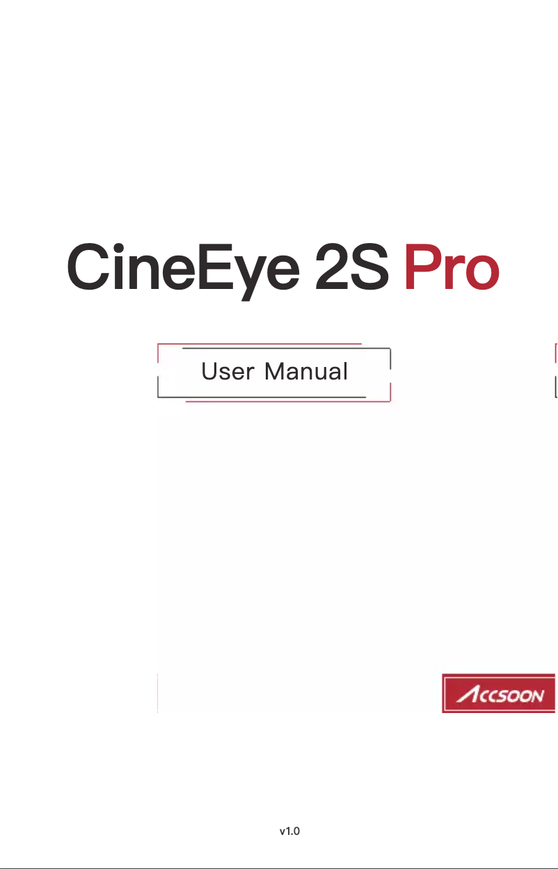 Image de la première page du manuel de l'appareil CineEye 2S Pro