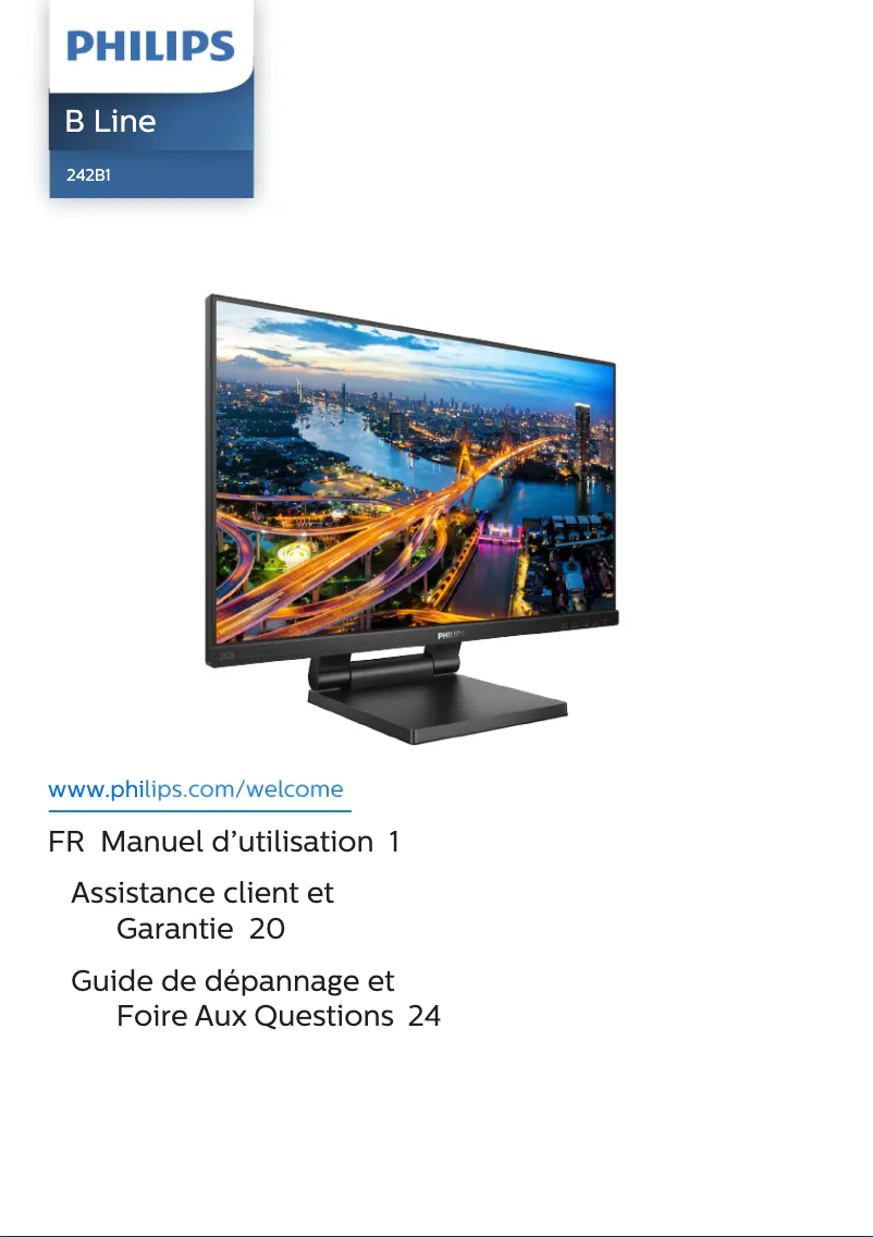 Page 1 de la notice Manuel utilisateur Philips B Line 242B1TC