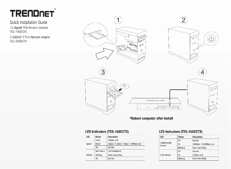 Page 1 de la notice Manuel utilisateur TRENDnet TEG-10GECTX