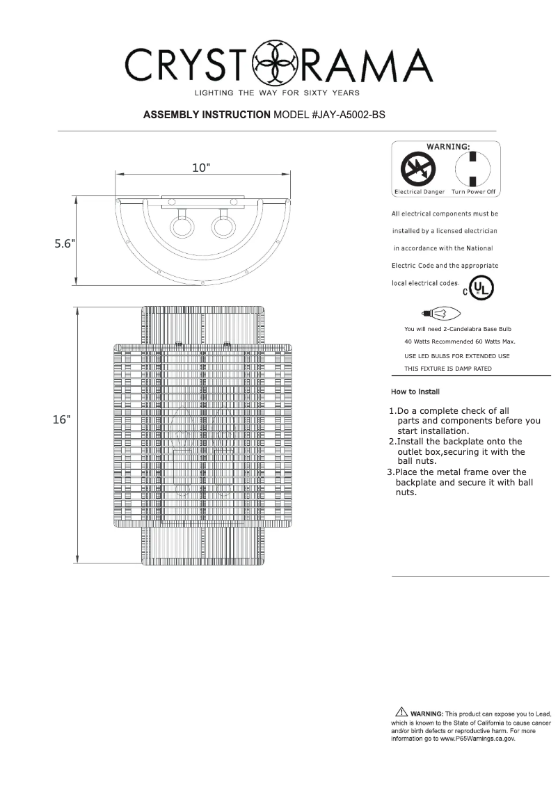 Image de la première page du manuel de l'appareil Jayna JAY-A5002-BS
