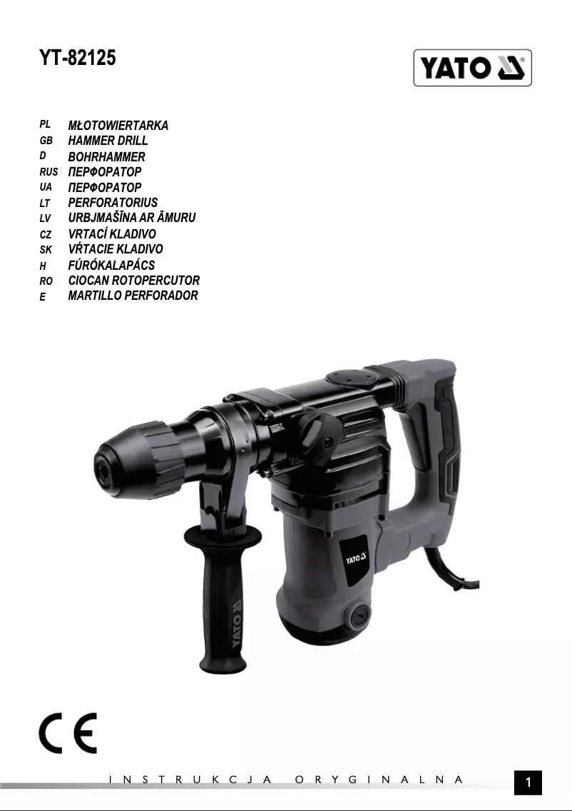 Page n°1 - Manuel utilisateur Yato YT-82125