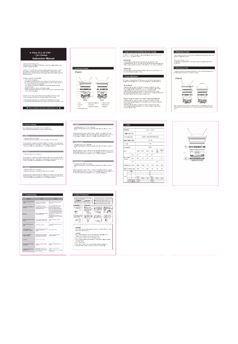 Page n°1 - Manuel utilisateur Rokinon Cine DS DS35M-S