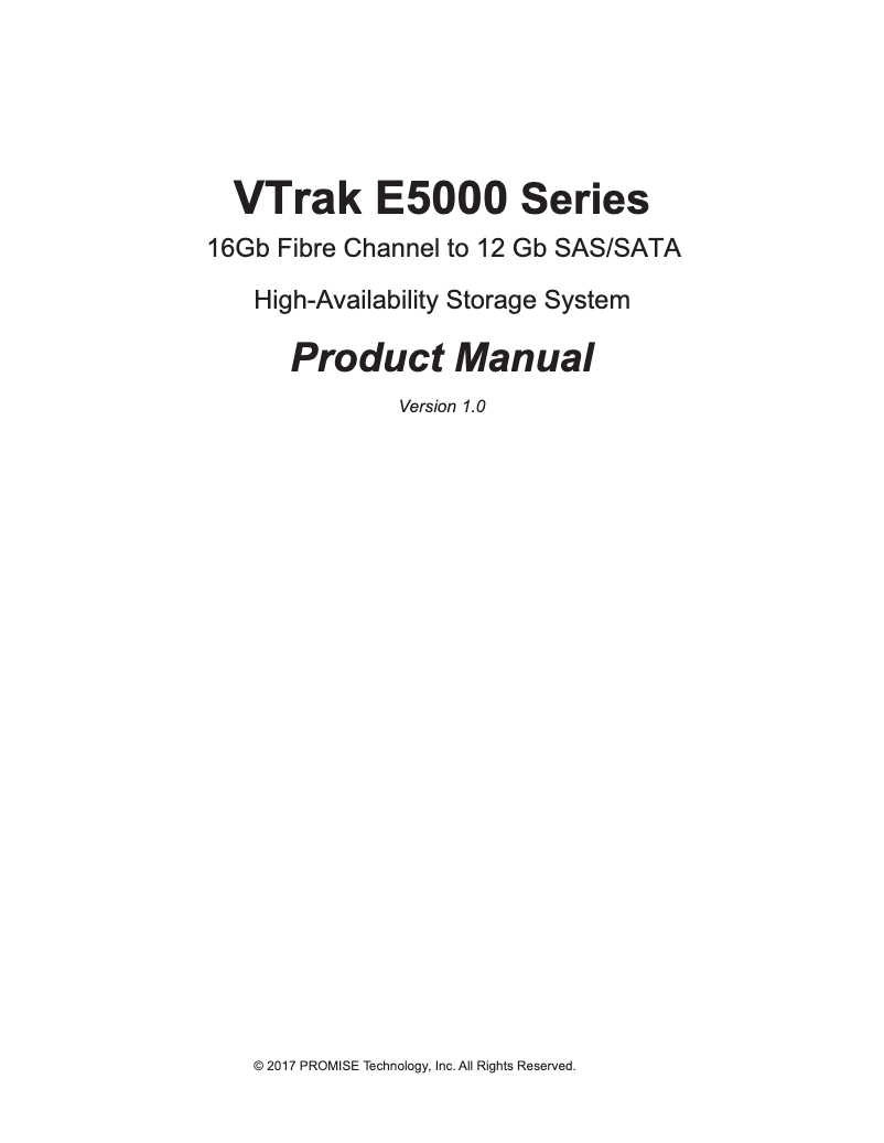 Image de la première page du manuel de l'appareil VTrak E5300f