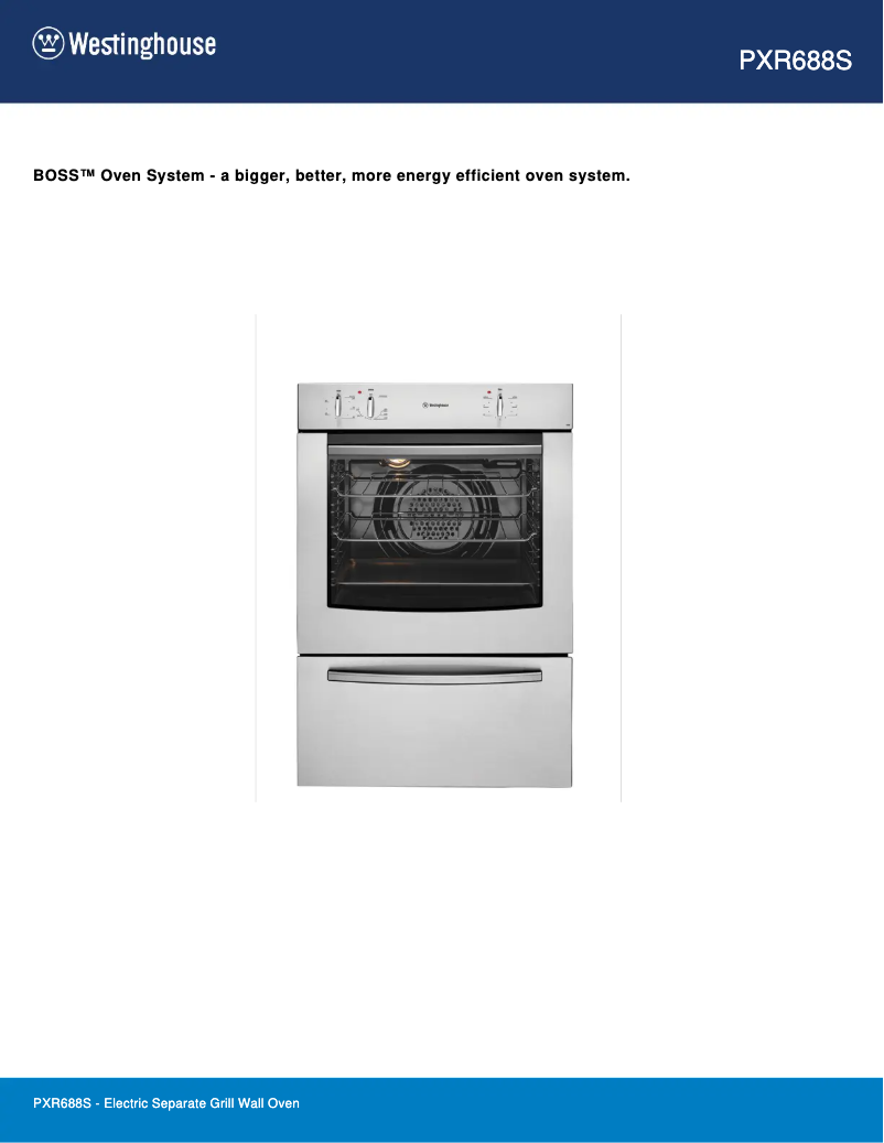 Page 1 de la notice Fiche technique Westinghouse PXR688S