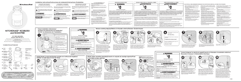 Page n°1 - Guide d'installation KitchenAid KCDB250G
