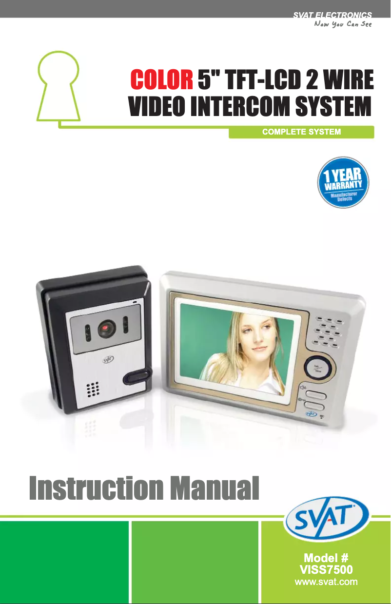 Page n°1 - Manuel utilisateur Svat VISS7500