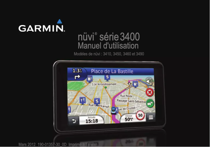Page 1 de la notice Manuel utilisateur Garmin nüvi 3490LM