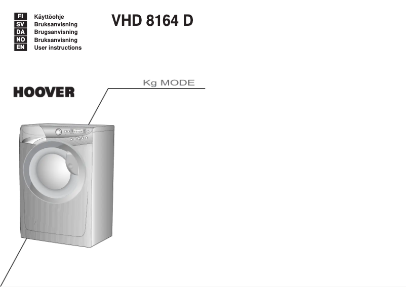 Page n°1 - Manuel utilisateur Hoover VHD 8164D-86S