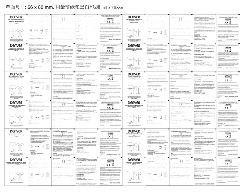 Page 1 de la notice Manuel utilisateur Denver TWQ-40