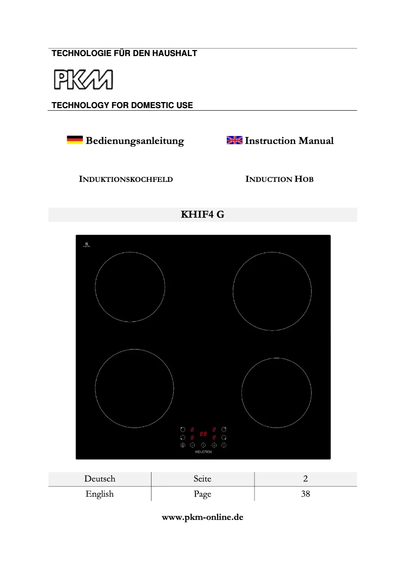 Page 1 de la notice Manuel utilisateur PKM KHIF4 G