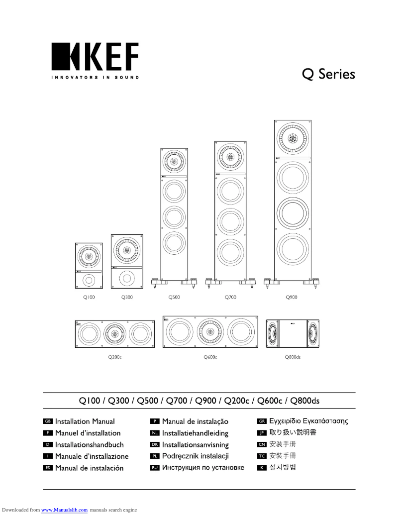 Page 1 de la notice Manuel utilisateur KEF Q500