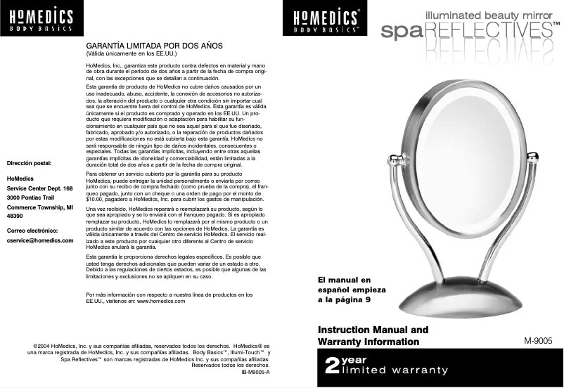 Image de la première page du manuel de l'appareil M-9005