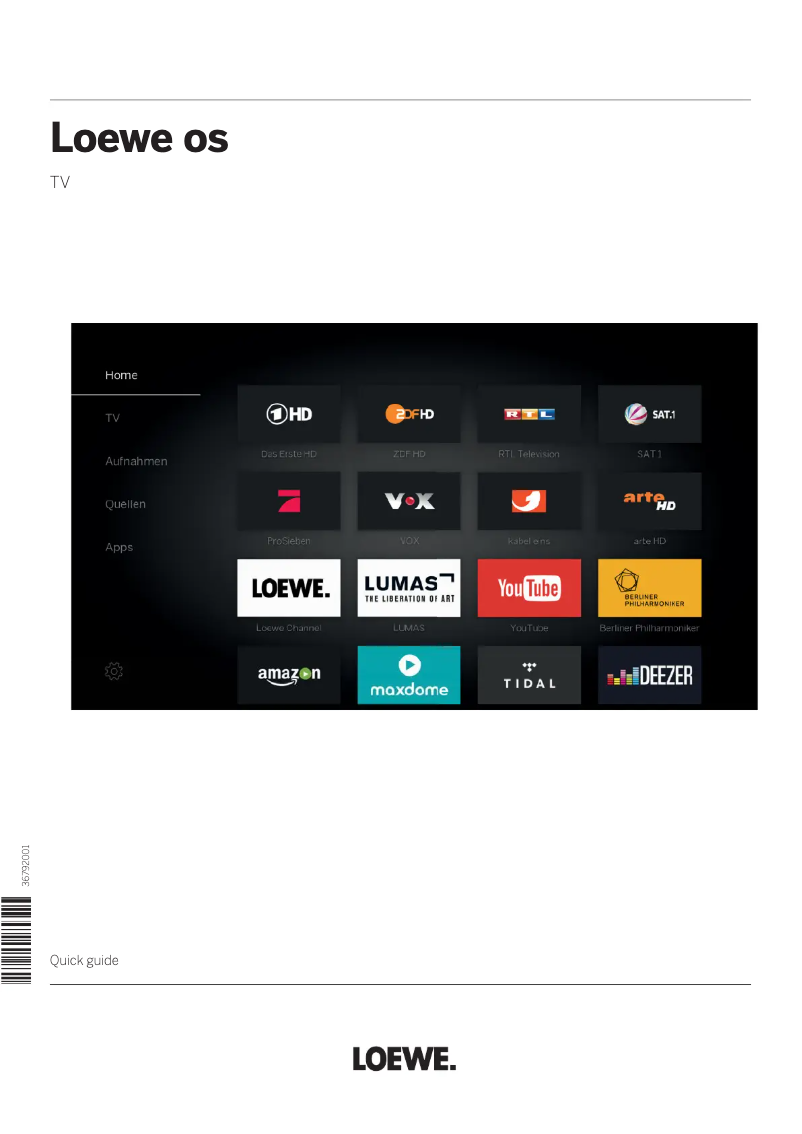 Page n°1 - Manuel utilisateur Loewe os