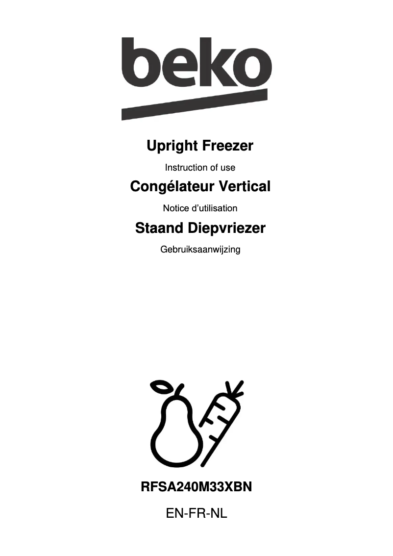 Page n°1 - Manuel utilisateur Beko RFSA240M33XBN