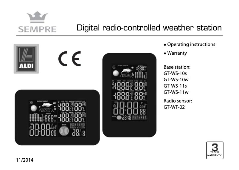 Page 1 de la notice Manuel utilisateur Sempre GT-WS-11wUK