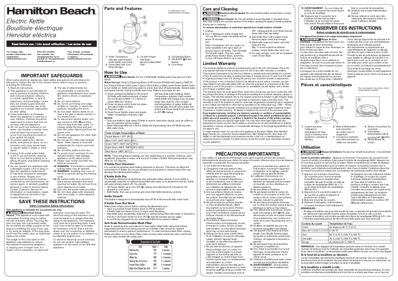 Image de la première page du manuel de l'appareil 40850