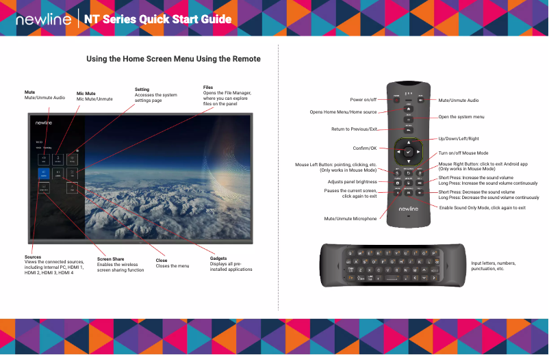 Página 1 del manual Guía de inicio rápido Newline EPR7A098NT-000