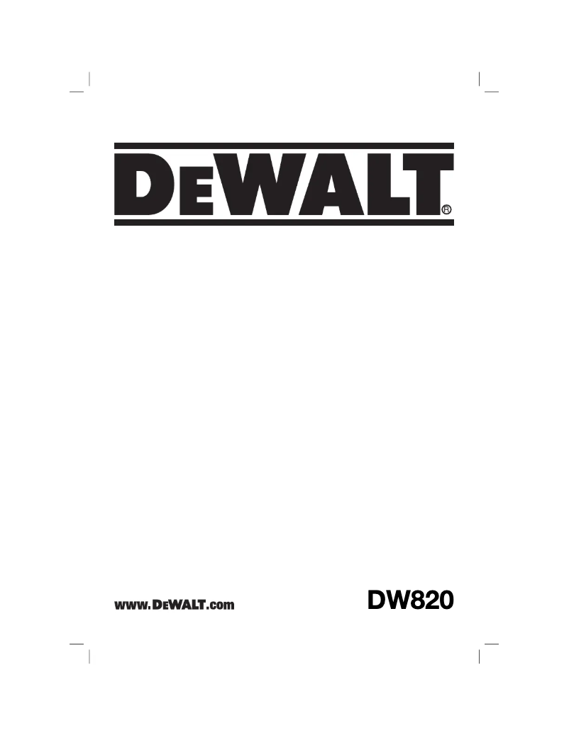 Page n°1 - Manuel utilisateur DeWalt DW820