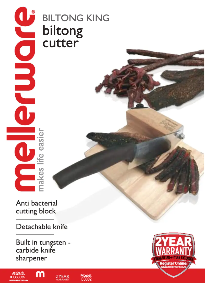Image de la première page du manuel de l'appareil Biltong King BC002