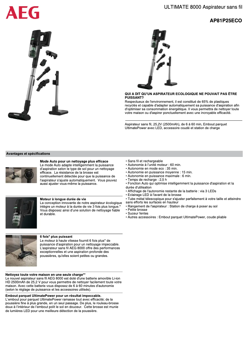 Image de la première page du manuel de l'appareil AP81P25ECO
