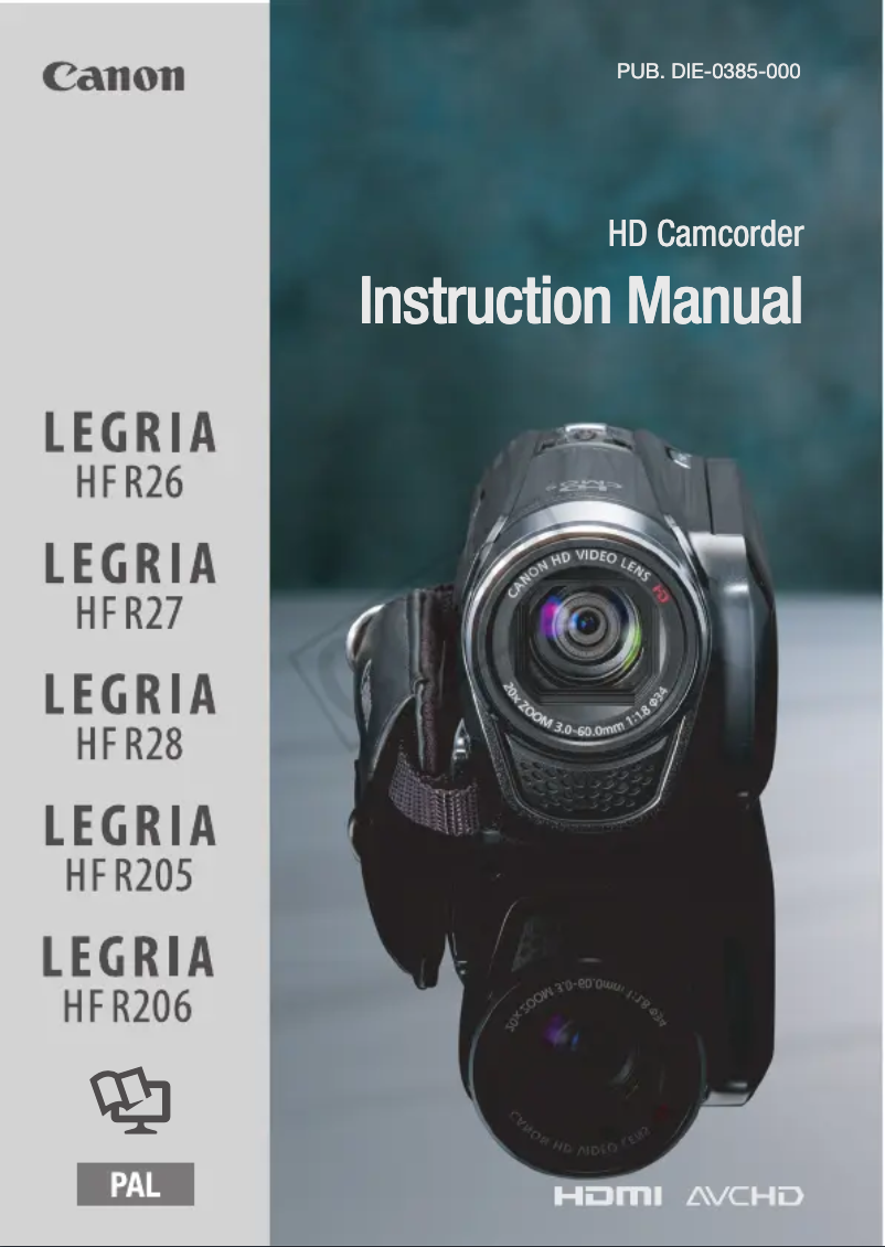 Page n°1 - Manuel utilisateur Canon Legria HF R27