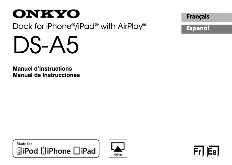 Page n°1 - Manuel utilisateur Onkyo DS-A5
