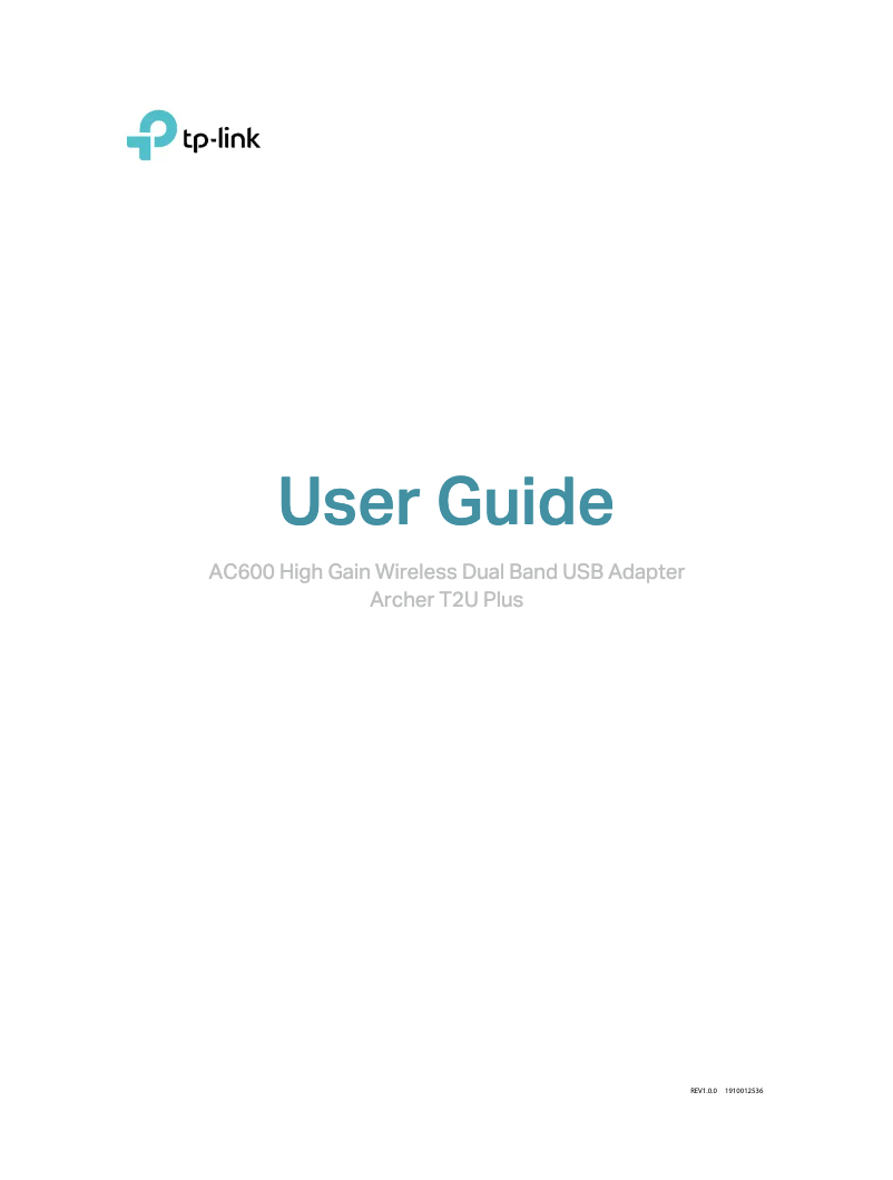 Page n°1 - Manuel utilisateur TP-Link Archer T600U Plus